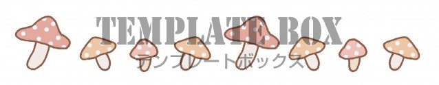 秋のワンポイントに是非/ドット柄きのこのラインイラスト