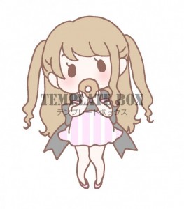 ドーナツを口元に…