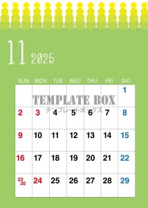 ２０２５年１１月…｜無料テンプレート｜カレンダー｜無料