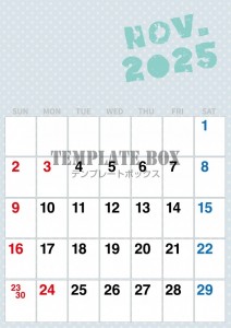 ２０２５年１１月…｜無料テンプレート｜カレンダー｜無料