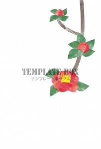 02 2月の花のデザイン（山茶花の花かわいいイラスト・配布物・お便…