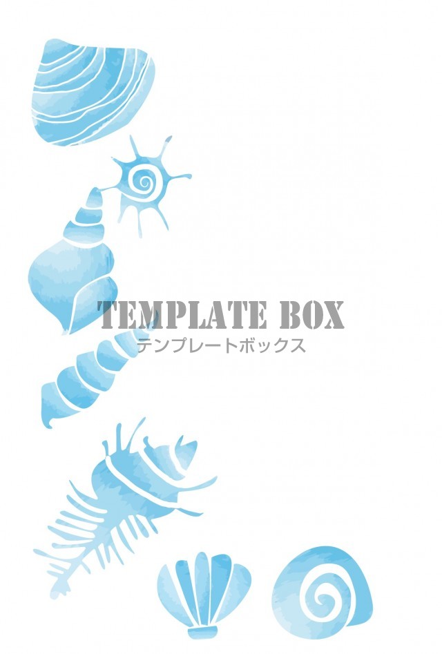 8月のデザイン 夏の海 貝殻のかわいいイラスト 手紙 お便り お知らせ 案内表示 Jpg Png Pdf 無料テンプレート Templatebox