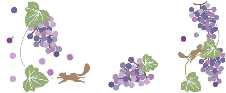 9月のデザイン 葡萄の木と3匹のリスのかわいいイラスト ポストカード 職場の広報誌 連絡帳 Jpg Png Pdf 無料 テンプレート Templatebox