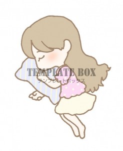 枕を抱えて寝てい…