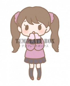 寒いので手を温め…