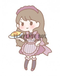 メイドの格好をし…