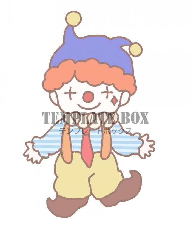 イベントのチラシなどに是非/カラフルなピエロのワンポイントイラスト