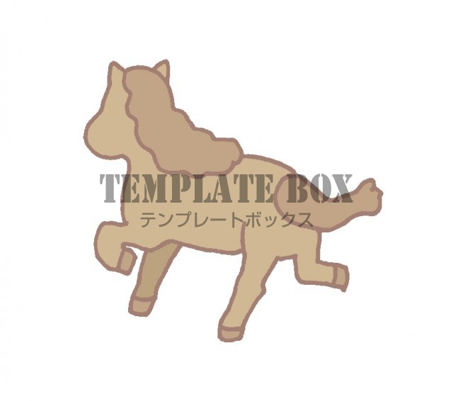 走っている馬の後ろ姿のワンポイントイラスト/動物のイラスト