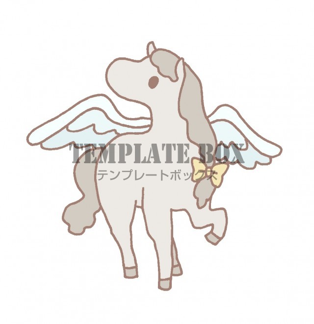 ペガサスのシンプルでかわいいワンポイントイラスト