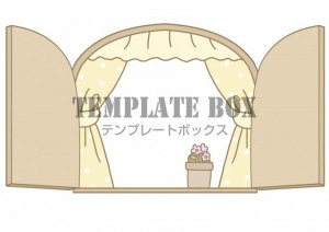 開いた窓の黄色を…