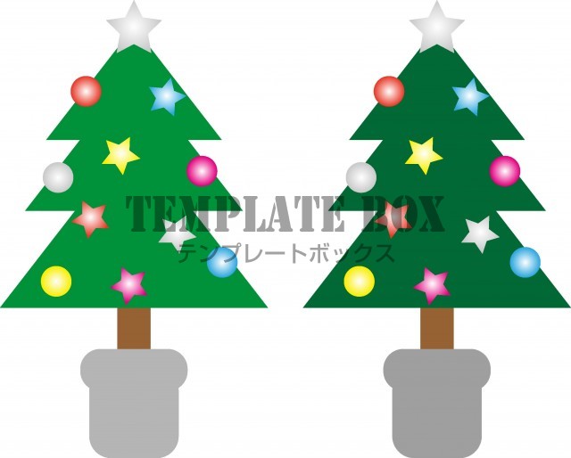 12月のイメージイラスト、おしゃれなクリスマスツリーのイラスト