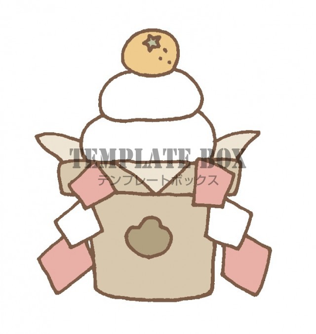 1月の鏡開きのワンポイントイラスト・鏡餅のシンプルなイラスト