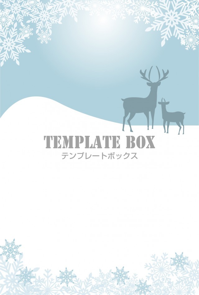 12月の冬 トナカイと雪の結晶フレーム素材 縦型 透過 白黒 お便り 写真 寒中見舞い をダウンロード 無料イラスト素材 Templatebox