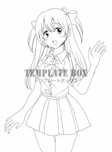 漫画タッチの制服…｜無料テンプレート｜塗り絵｜無料