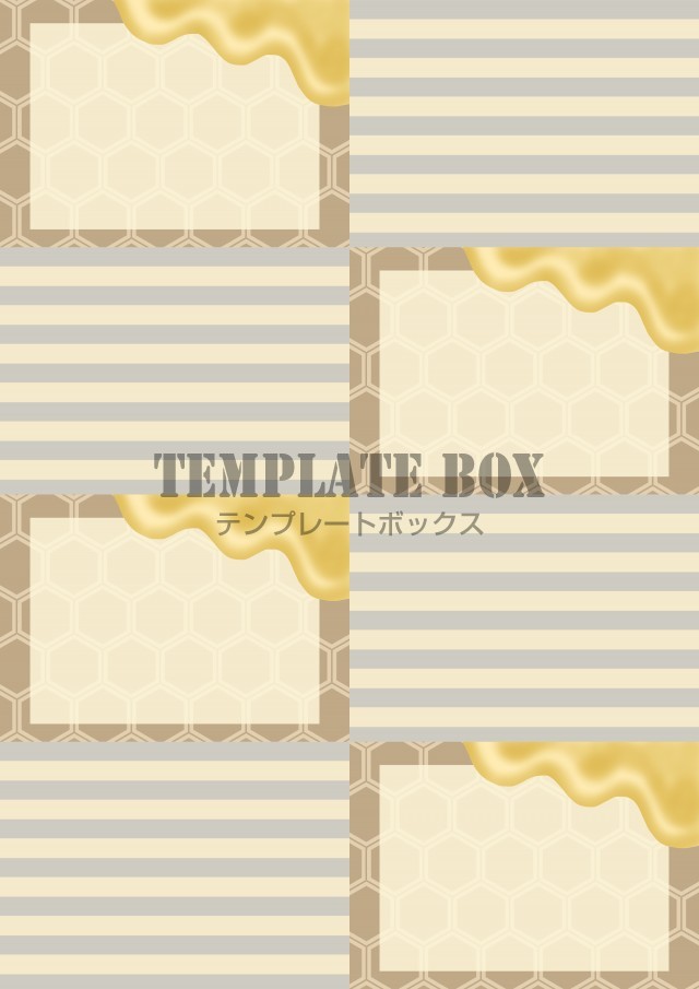はちみつ・はちをイメージしたデザインのメモのテンプレート素材