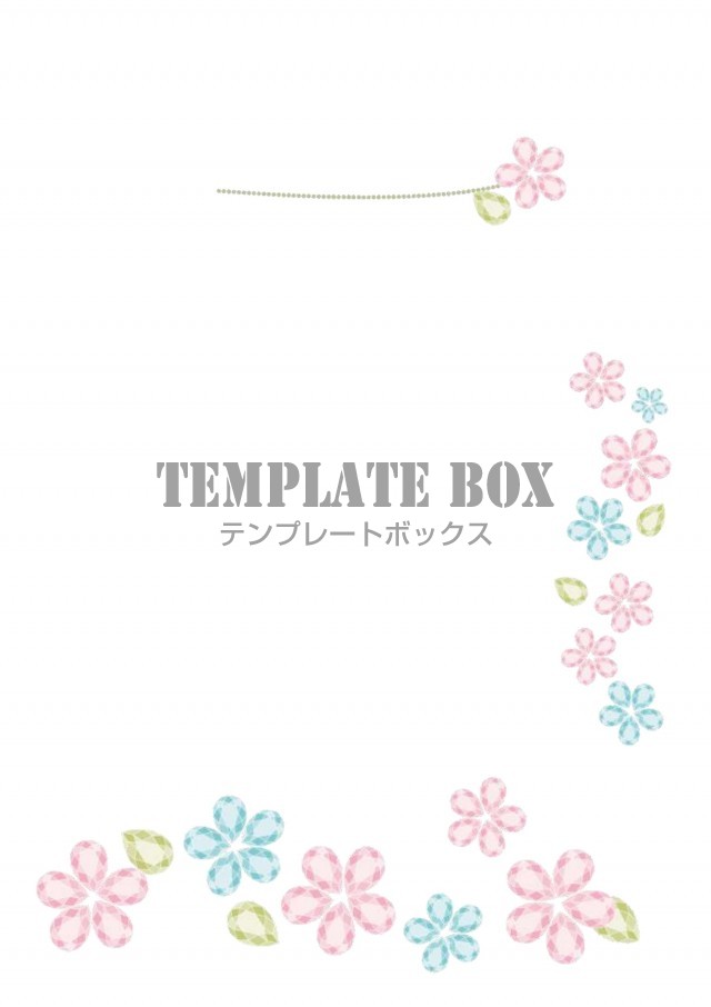 お店や店舗 お知らせ 張り紙 宝石箱と花型のしずくの宝石 Excel Word Pdf Jpg をダウンロード 無料イラスト 素材 Templatebox
