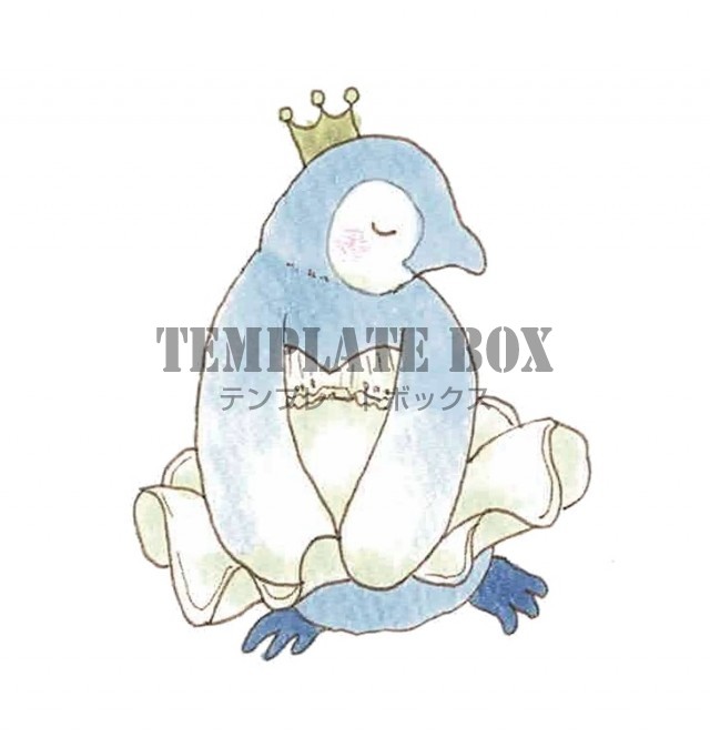 バレリーナの格好をしているペンギンのワンポイントイラスト