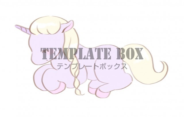 ユニコーンの赤ちゃんのふんわりしたかわいいワンポイントイラスト