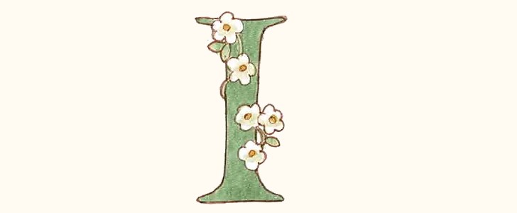 イニシャル｜アルファベット｜I｜花｜無料イラスト素材｜無料｜ダウンロード