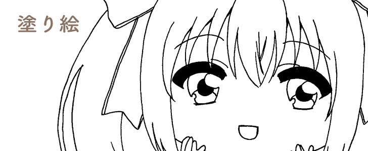 女の子｜ツインテール｜塗り絵｜二頭身｜無料テンプレート｜無料｜ダウンロード