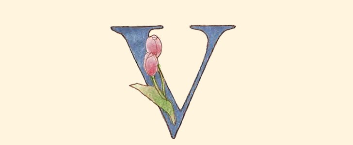 イニシャル｜アルファベット｜チューリップ｜花｜無料イラスト素材｜無料｜ダウンロード