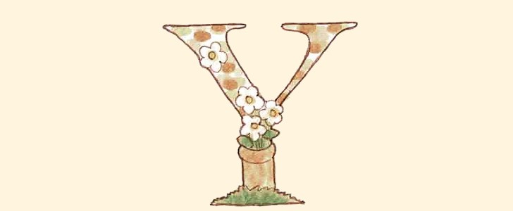 アルファベット｜イニシャル｜花｜Y｜無料イラスト素材｜無料｜ダウンロード