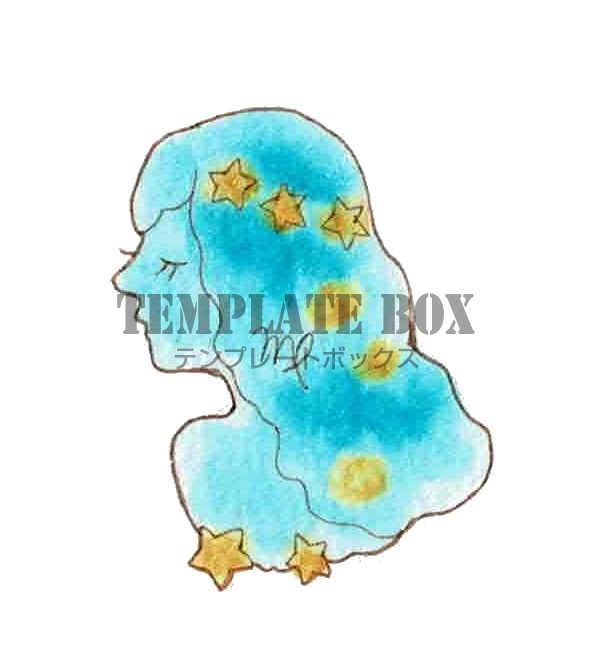 星座の乙女座の星がかわいいワンポイントイラスト