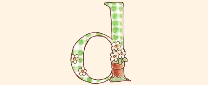 アルファベット｜イニシャル｜花｜無料イラスト素材｜無料｜ダウンロード