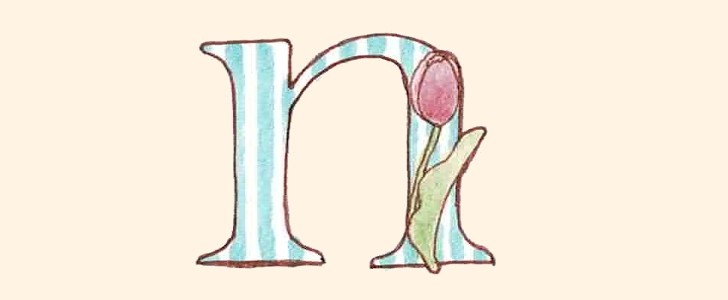 アルファベット｜イニシャル｜チューリップ｜無料イラスト素材｜無料｜ダウンロード