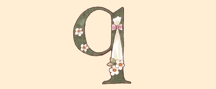 アルファベット｜イニシャル｜花｜無料イラスト素材｜無料｜ダウンロード