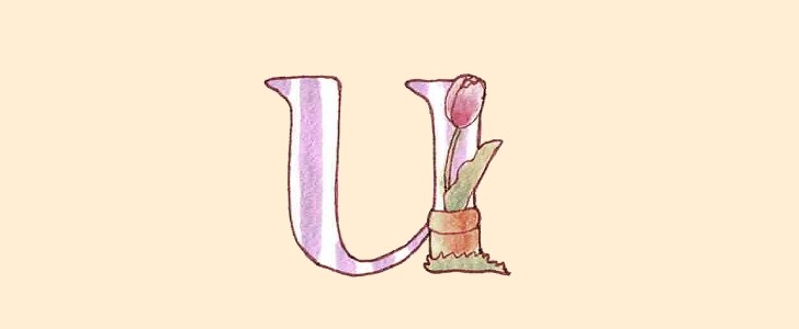 チューリップ｜花｜アルファベット｜イニシャル｜無料イラスト素材｜無料｜ダウンロード