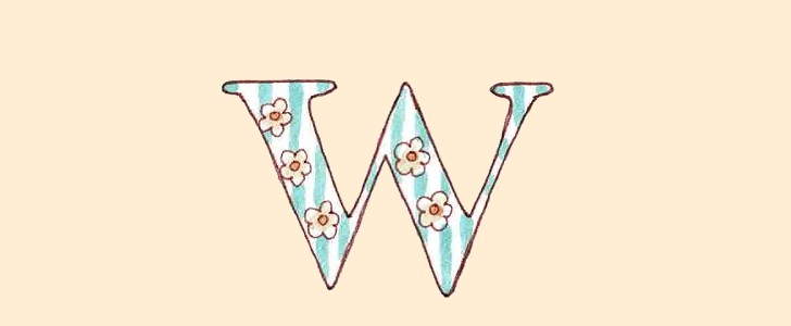 アルファベット｜イニシャル｜花｜無料イラスト素材｜無料｜ダウンロード