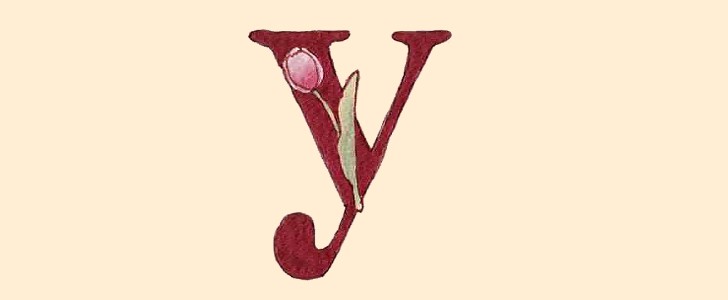 アルファベット｜イニシャル｜チューリップ｜無料イラスト素材｜無料｜ダウンロード