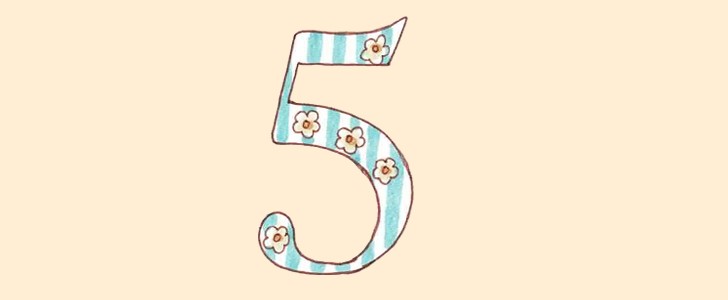 花｜数字｜5｜無料イラスト素材｜無料｜ダウンロード