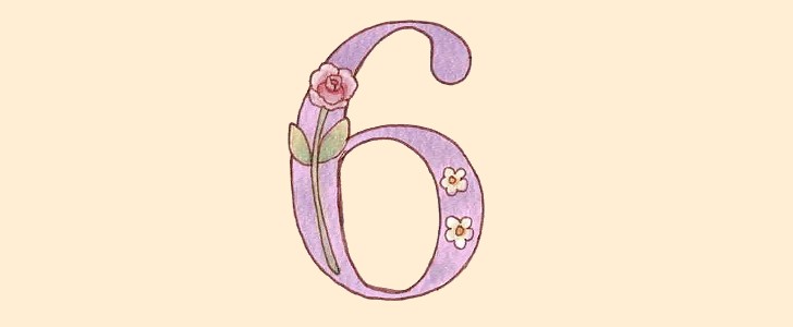 花｜数字｜6｜無料イラスト素材｜無料｜ダウンロード