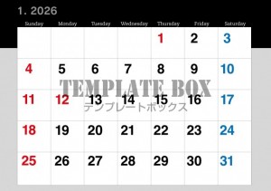 ２０２６年１月カ…