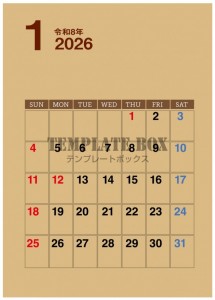 ２０２６年１月カ…