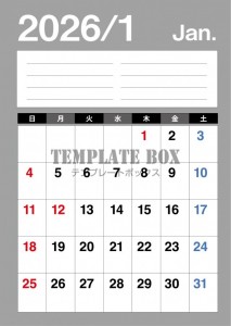 ２０２６年１月カ…