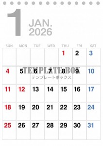 ２０２６年１月カ…