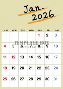 ２０２６年１月カ…