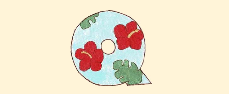 ハイビスカス｜モンステラ｜アルファベット｜フォント｜無料イラスト素材｜無料｜ダウンロード