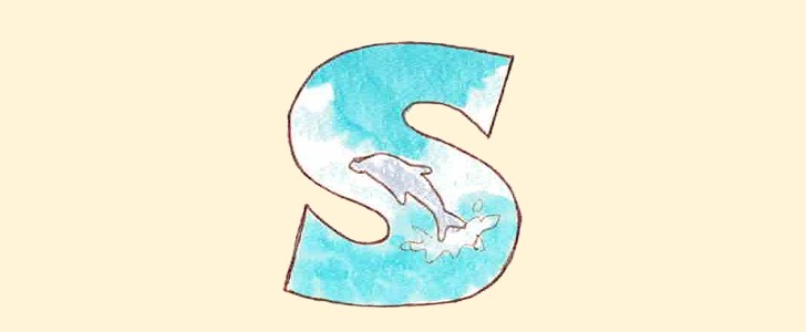 イルカ｜海｜アルファベット｜フォント｜無料イラスト素材｜無料｜ダウンロード