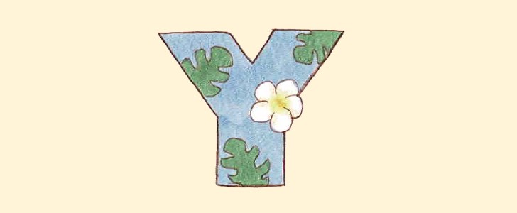 モンステラ｜プルメリア｜アルファベット｜フォント｜無料イラスト素材｜無料｜ダウンロード