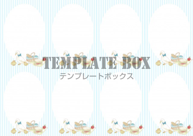 アヒルとひよこのガーリーなメモセットのテンプレート