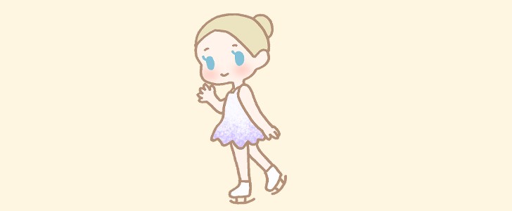 スケート｜女の子｜無料イラスト素材｜無料｜ダウンロード