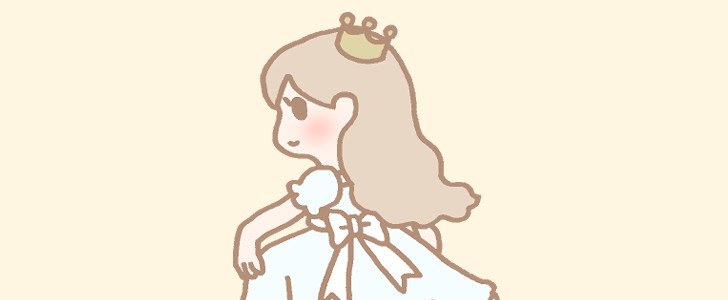 後ろ姿｜女の子｜お姫様｜無料イラスト素材｜無料｜ダウンロード