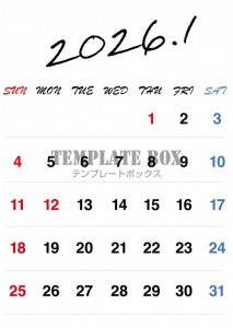 ２０２６年１月カ…