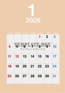 ２０２６年１月カ…