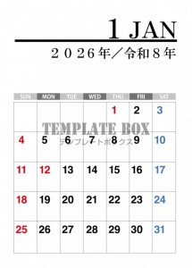 ２０２６年１月カ…