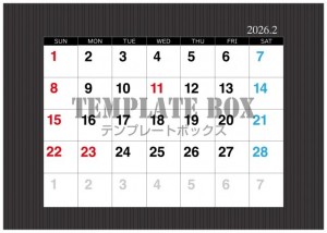 ２０２６年２月カ…